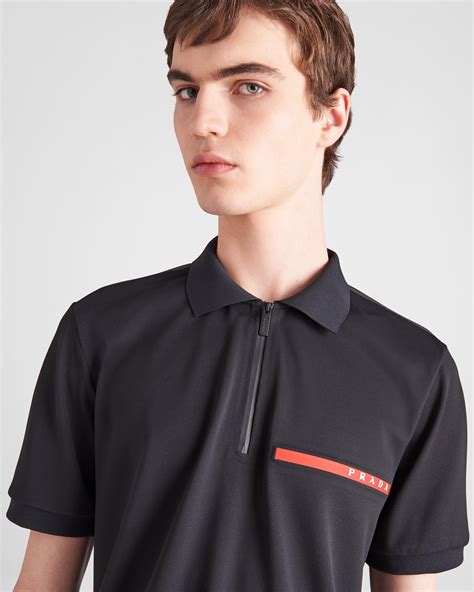 black prada tshirt|Prada polo tee price.